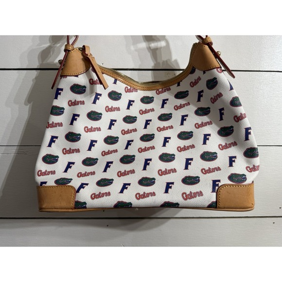 University of Florida Gators Dooney Bourke Pebble Grain Leather Tote Purse White - Picture 7 of 11